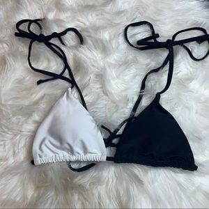 Black and white bikini top